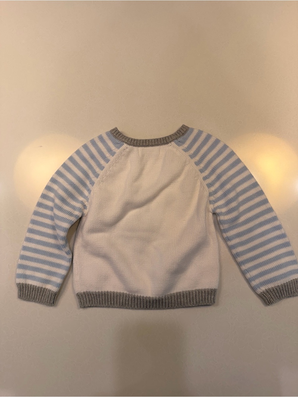 Zubels Baby Animal Knit Sweater - Cream & Light Blue! EUC! 18 month - Picture 4 of 5
